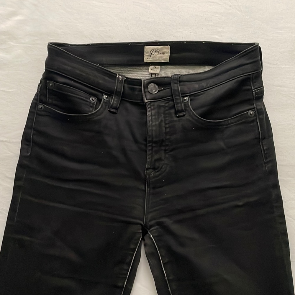 J crew black distressed jeans/jeggings size 25!